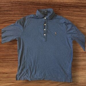 Polo Ralph Lauren Blue Button Shirt with Embroidered Logo